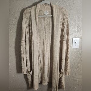 Cozy Beige Open-Front Sweater